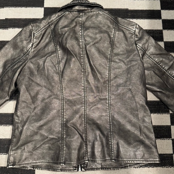 Baccini Silver Leather Motorcycle Jacket - Picture 3 of 6